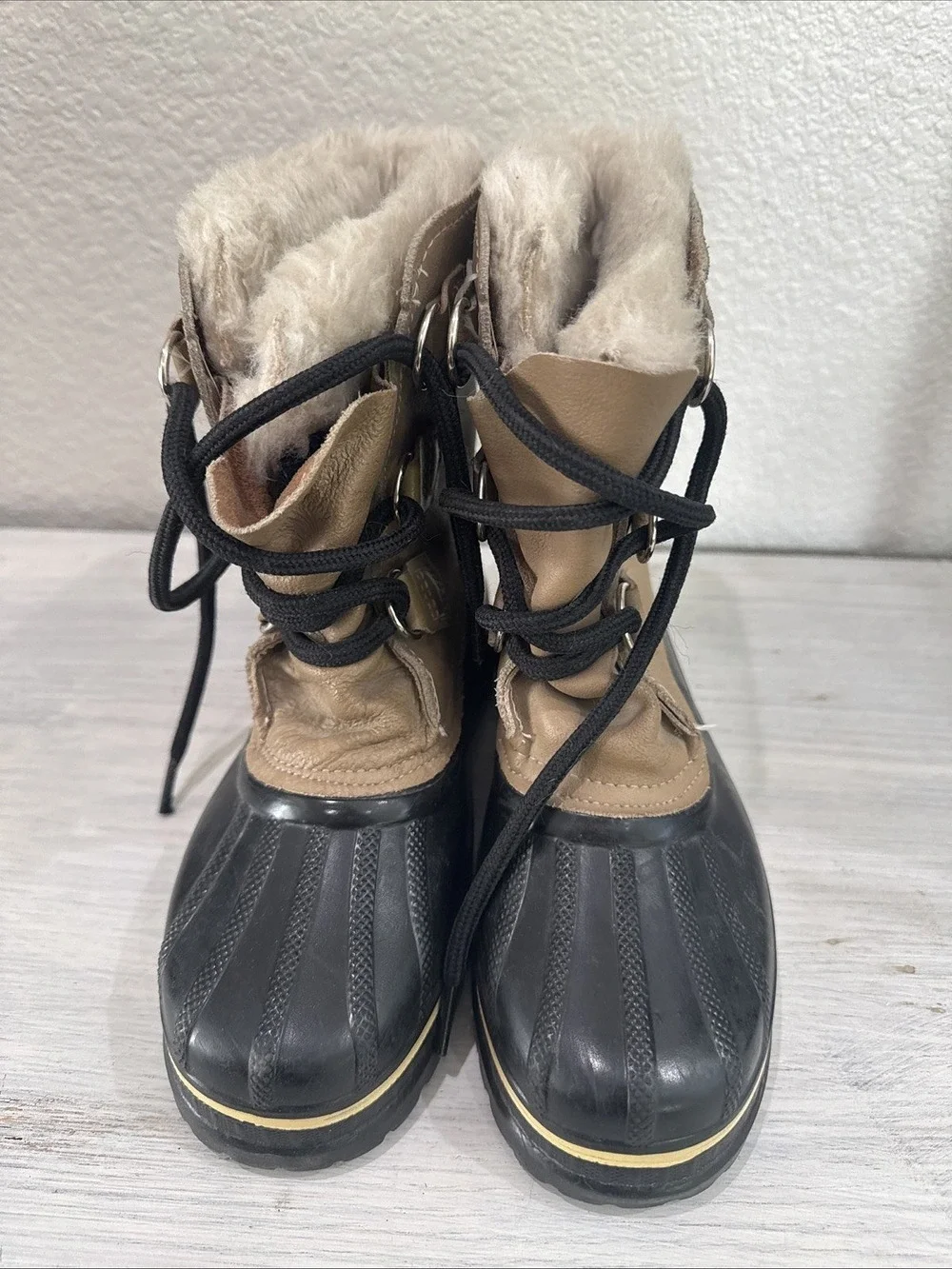 Sorel Caribou Ram Snow Winter Duck Boots Shoes Wool Leather Waterproof Women’s 5